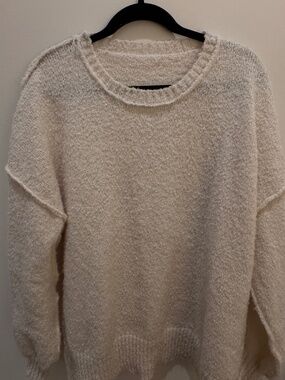 Cream small oversized teddy sweater
